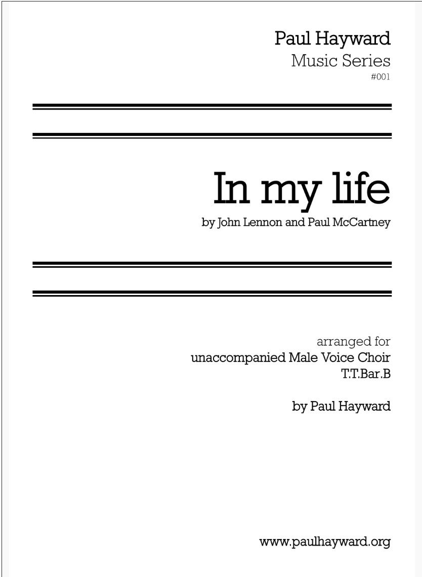 HaywardPA's tweet photo. I am starting to offer some of my recent arrangements for sale. Most are for male voice choir.

001 - 'In my life' by Lennon and McCartney, arranged for unaccompanied male voice choir

Youtube: https://t.co/ActBBeLZ2y

Purchase:
https://t.co/oXDq42P5gB

https://t.co/jUwIrOrj5h https://t.co/kIfvVX6Zad