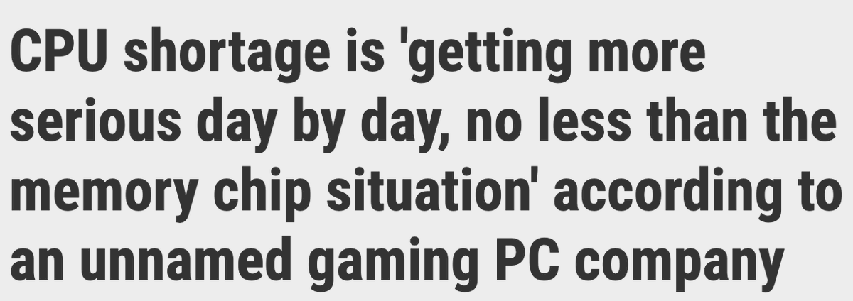 Reminder that there is currently a CPU shortage...

Good thread below... on a MAJOR disruptor. $ARM $AMD $INTC