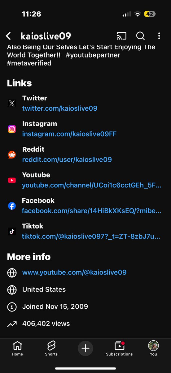 kaioslive09's tweet photo. Type shit 406.4k views and I only been on the book 😎 #youtube #contentcreator #metaverfied #twitterverified #kaioslive09 https://t.co/IcK57WT8Sg