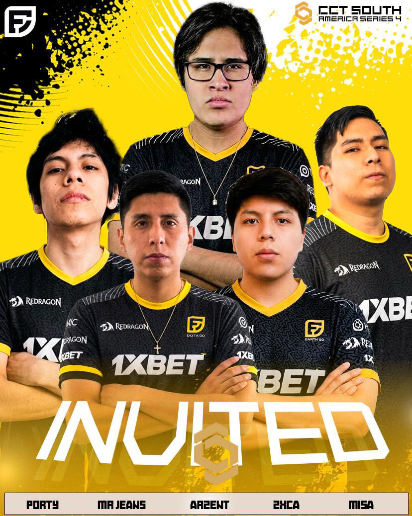 EarthGaming_'s tweet photo. Es un placer anunciarles a toda nuestra comunidad que hemos sido invitados a la CCT SOUTH AMERICA SERIES 4

En esta ocasión tenemos nuevos guerreros que estarán defendiendo estos colores. 🟡⚫️

Porty 🇵🇪
Mr Jeans 🇵🇪
ArzenT 🇵🇪
Zxca 🇵🇪
Misa 🇵🇪

Manager: MliodaS 👨🏻‍💻

#GoEarth🌎 #Dota2 https://t.co/FcFmi6jhXX
