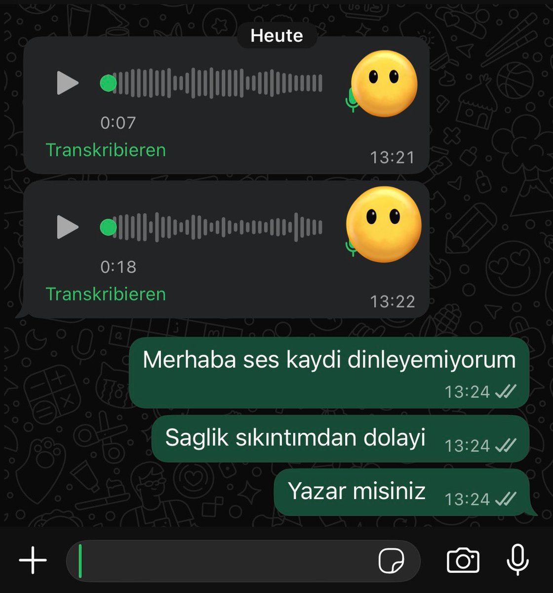 domuzella7's tweet photo. Bi kere tanimadigim biri ortak bi whatsapp grubundan numarami bulup bir sey sormak icin mesaj degil SES KAYDİ atmisti https://t.co/WpkniT2Foi