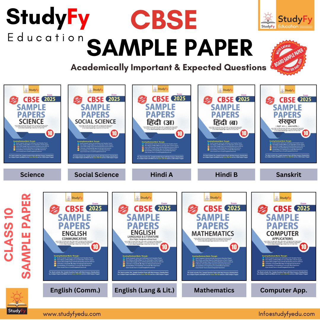 Studyfye's tweet image. Enhance your exam preparation for CBSE Class 10 with StudyFy Education's Sample Paper. Study smarter, not harder, with our curated selection of practice questions.
.
 🌐studyfyedu.com/shop/
.
.
#CBSESamplepaper #EducationalResources #CBSECurriculum #studyfyedu #CBSESchool
