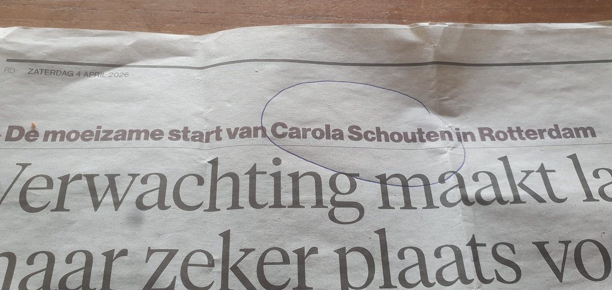 petervheemst's tweet photo. "De moeizame start van Carola Schouten in #Rotterdam."
(@RDStad)
Troost.
Zo startte elk van haar voorgangers ook.
#Aboutaleb had de Hoek van Hollandstrand- rellen.
#Opstelten was de knuffelbeer die maar niet optrad tegen onveiligheid.
En #Peper de wat afstandelijke professor. https://t.co/B8WiYdlhbO