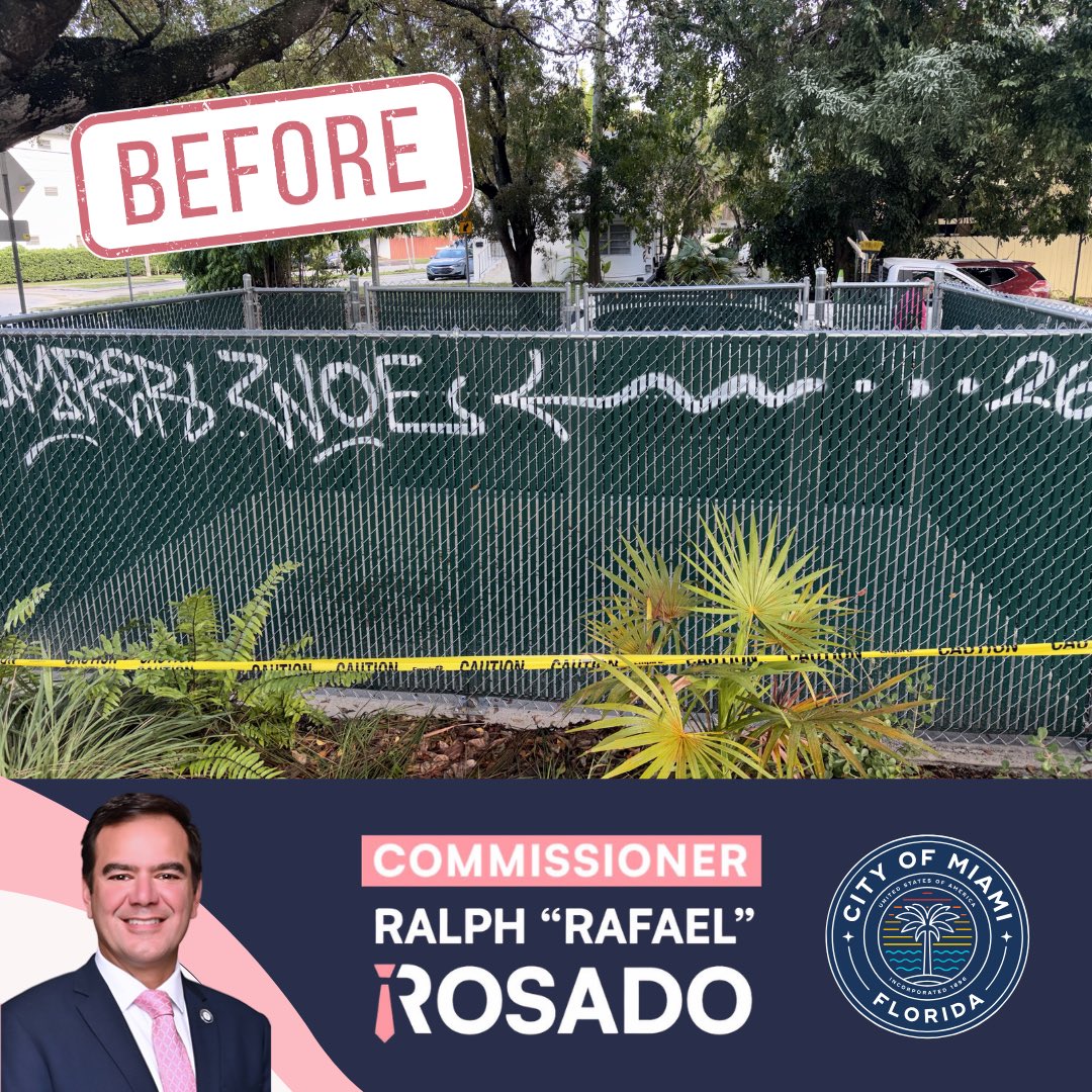 ralphrosado305's tweet photo. Small fixes. Big impact. Community pride in action. #MiamiMakeoverMonday
Â
Email requests to D4@miami.gov or call (305) 250-5420
Â
...
PequeĂąos arreglos. Gran impacto. Orgullosamente mejorando a nuestra comunidad. #MiamiMakeoverMonday
Â
EnvĂa tus solicitudes de mejoras a D4@miami.gov o llama al (305) 250-5420