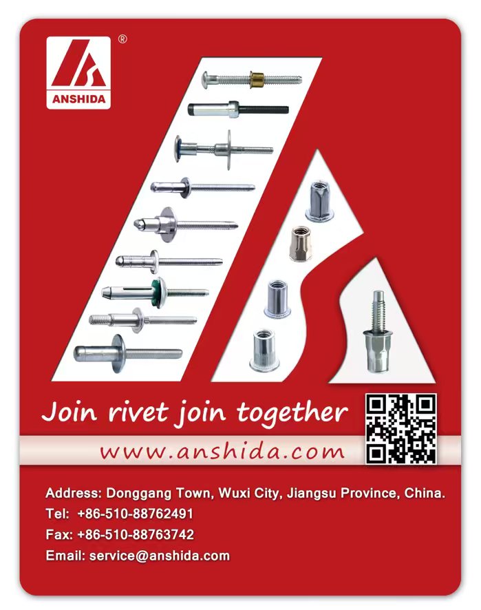 FastenerInfo's tweet image. Wuxi Anshida Hardware Co., Ltd. is one of leading rivet and rivet nut manufacturer in China and ANSHIDA's products have been exported to over 30 different countries worldwide. 
#fasteners #rivet #nuts #steel #tools
anshida.com/index.php
service@anshida.com