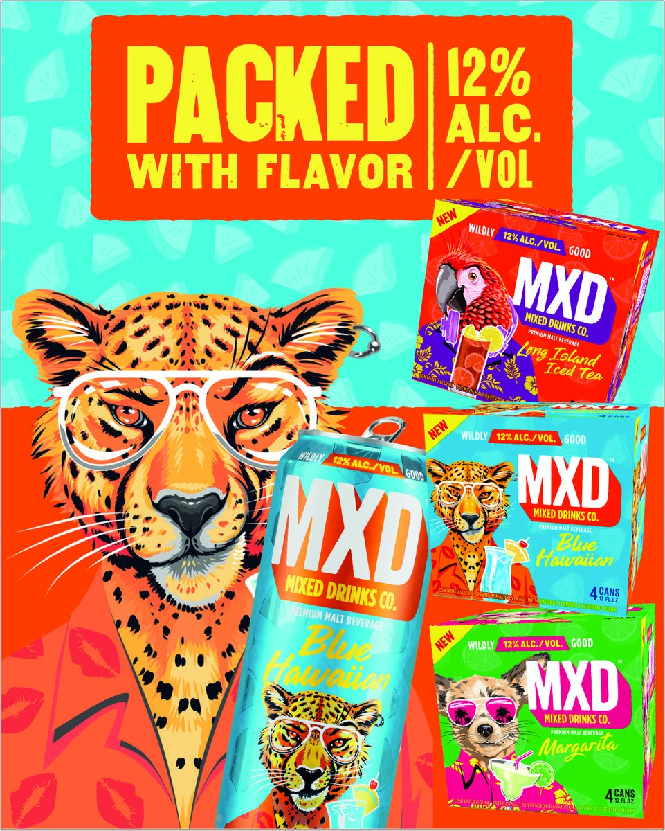 KlossDistribut1's tweet photo. Featured Brand of the Week!

🍹MXD – 12oz. 4 Pack Cans 🍹
 
12% ABV
 
MXD’s Newest addition to their family of 12oz. 4pk cans is their Blue Hawaiian Premium Flavored Malt Beverage, featuring sweet and aromatic pineapple and coconut flavor with hints of orange taste rounding out for a balanced taste​.
 
We’ve all had them—nights that start out normal enough: Good friends, all the regulars, nothing crazy. The night takes a turn and becomes anything but normal. That’s when the Rascals come out. MXD Drinks Co. was created to unleash your unapologetic inner rascal, so you can drink out loud. Meet Charli: The Blue Hawaiian-flavored Rascal. The sun-chasing cheetah who knows all the best spots—for tasty waves and cool coconut and pineapple tastes whipped up by an offshore wind.​
 
 Contact your Kloss rep today to ask about ordering 4 Packs of Blue Hawaiian 12oz. cans and other “anything but normal” flavors like the MXD Long Island or Margaritas.