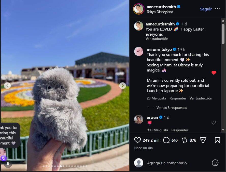 MirumiArmy's tweet photo. This is what has happened with $mirumi in the last 72 hours… and no, this is not random:

An actress was seen at Disneyland Japan with Mirumi on her bag, then posted it on Instagram where she has over 24 million followers, and those photos already have 250K+ likes.

The official Mirumi account commented… and she replied: “we love Mirumi”.

At the same time, organic posts are starting to appear from the Philippines, people already using Mirumi… right as shipping begins.

And on top of that…

One of the top exchanges by volume posted a guide on how to buy Mirumi safely.

Now add this:

official launch in Japan coming soon.

This is not noise…
this is how big narratives are born:

slowly appearing in places you don’t expect.

Everything is starting to move. 🚀