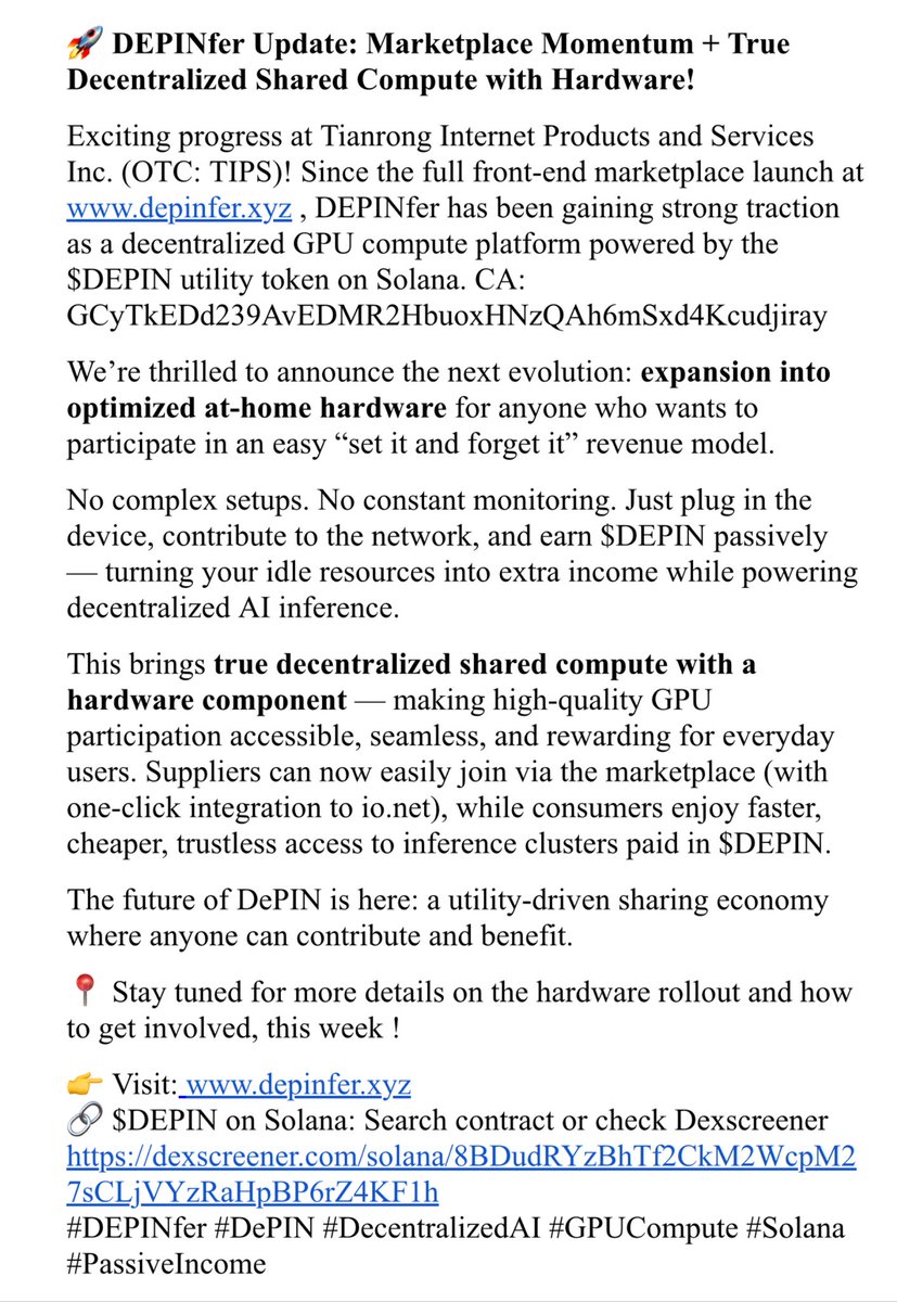 Tianrong Internet Products and Services, Inc. tweet media