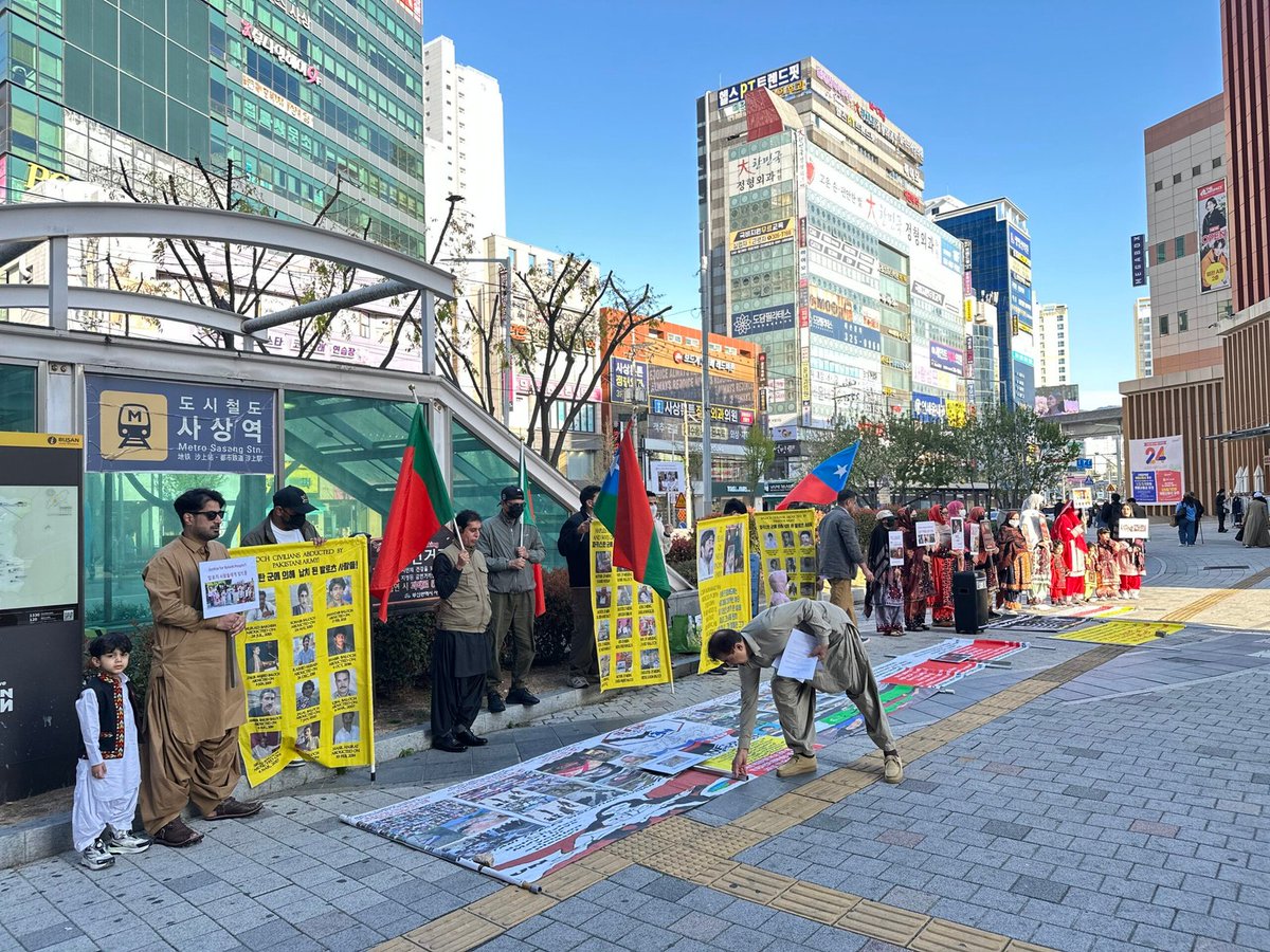 Baloch National Movement (BNM) in South Korea organized a peaceful protest in Busan as part of the ongoing BNM Global Campaign (March 10 – April 9, 2026). 
On Sunday, April 5, 2026, the Baloch National Movement (BNM) in South Korea successfully organized a peaceful protest in