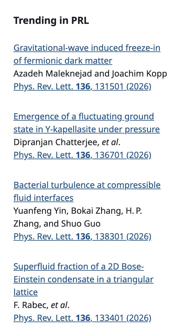 PhysRevLett's tweet image. #PRLtrending for the week of 2026-4-6 #physics #trending
go.aps.org/41OQhln #OpenAccess
go.aps.org/4m1OQcI #OpenAccess
go.aps.org/484g3Wl
go.aps.org/4si8qmq