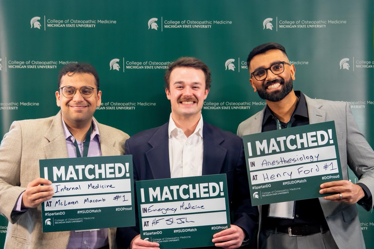 michiganstateu's tweet image. MSU has the largest class of medical students in Michigan and one of the largest classes nationally. The match rate for both programs is above the national average.