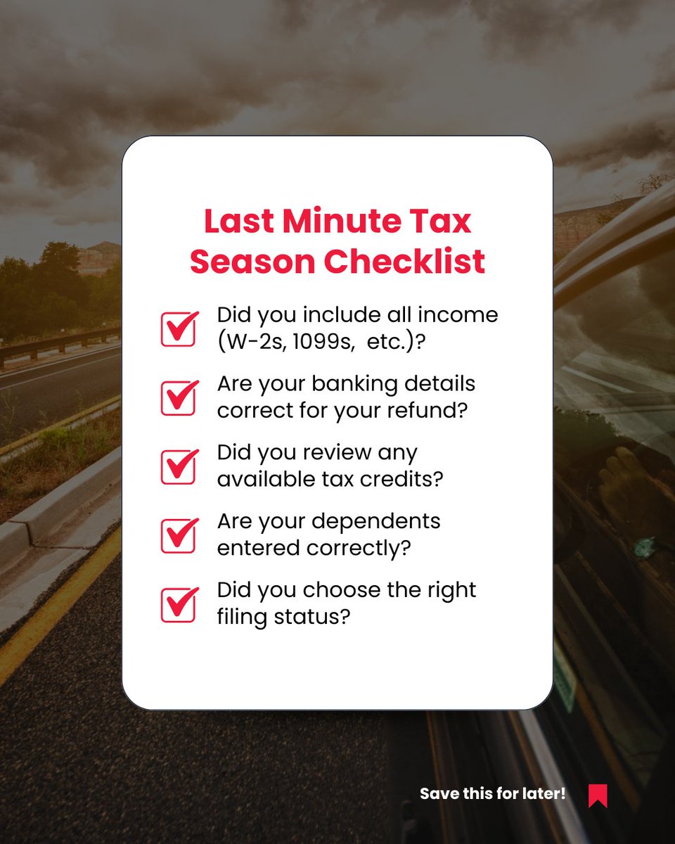 Filing on time matters, but filing accurately matters more.

If you’re unsure on any of this, it’s worth having someone take a second look.

Save this checklist for your tax filing session this year. 📌
