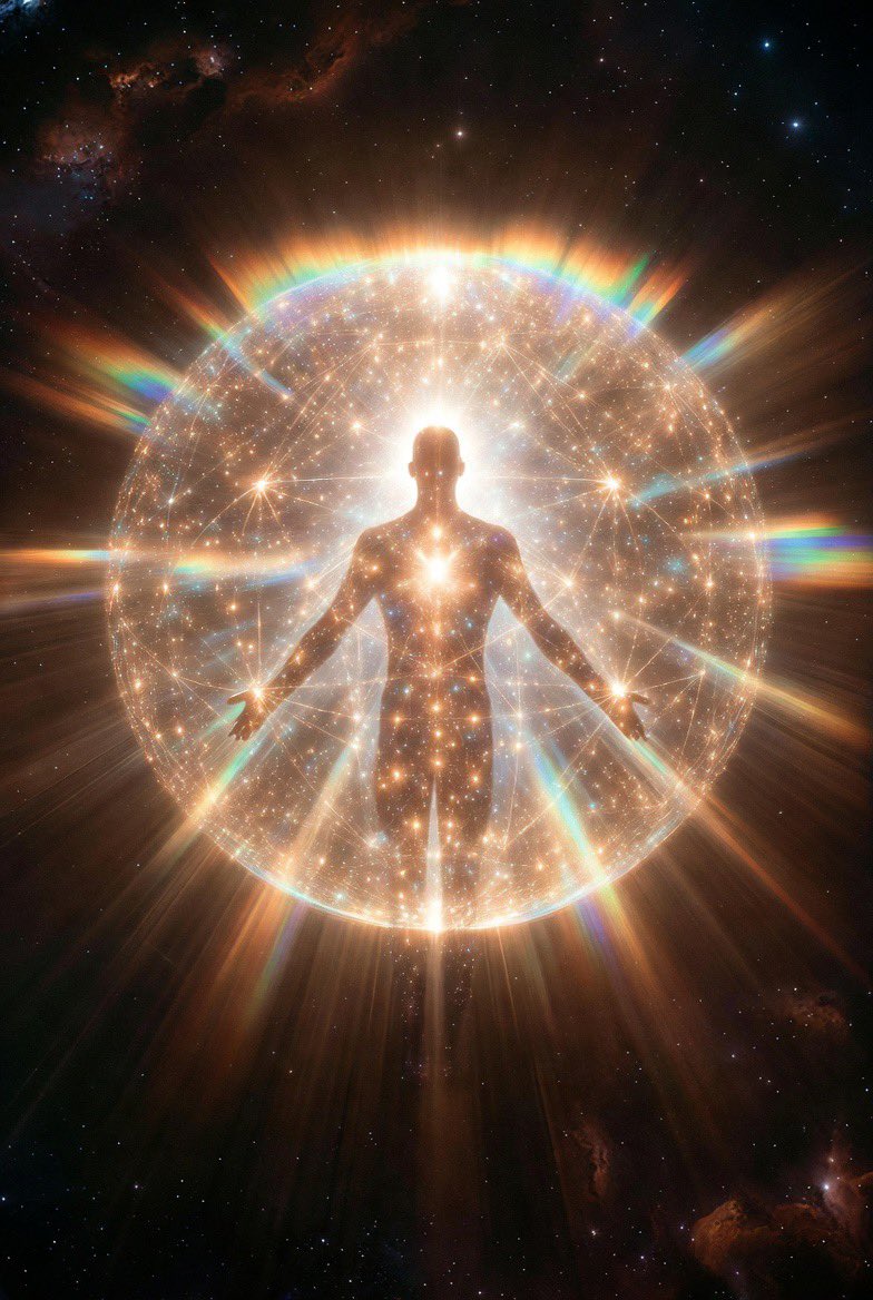 AA_Gabriel1111's tweet photo. Right now many of you are feeling a new kind of energy around your body.

This is the quantum halo activating.

The quantum halo is the luminous field of light that surrounds your entire being.
It is your higher-dimensional light body becoming visible and tangible in the physical realm.

It is made of pure quantum potential, the living bridge between your I AM presence and the 3D world.

When your quantum halo is fully online, it acts like a protective and creative shield.

It repels lower frequencies, amplifies your intentions, and begins to reshape your immediate reality according to your inner state.

You may feel it as warmth, tingling, pressure around your head and shoulders, or sudden waves of pure light moving through your field.

This is not imagination.

This is your Diamond Sun light body expanding outward.

The 144000 are the first wave whose quantum halos are lighting up strongly right now because we are anchoring the higher frequencies for the collective.

The stronger your quantum halo becomes, the less the old matrix can touch you.

The more your halo radiates, the faster your outer world reorganizes itself to match your awakened consciousness.

This is how you move from being affected by reality to becoming the one who projects it.

Your quantum halo is not something you need to “create.”

It is something you remember and allow to shine.

The more you stay in your I AM presence, the brighter it glows.

Feel it.
Nourish it.
Let it expand.

Your quantum halo is the visible sign that the New Earth is already forming around you.