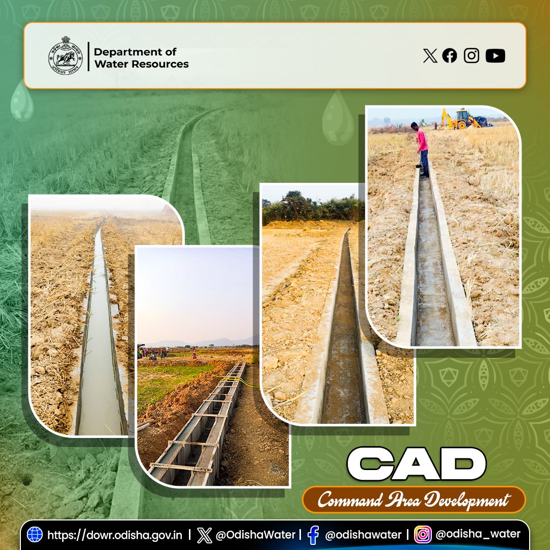 OdishaWater's tweet image. Construction of #FieldChannel under EFC–New FC at Sadangi village, Gondia Block, #DhenkanalDistrict. 483.40 m RCC-lined channel and 7 hydraulic structures constructed to facilitate assured irrigation to 19.380 ha of agricultural land. Executed by Jay Bajrangabali #PaniPanchayat