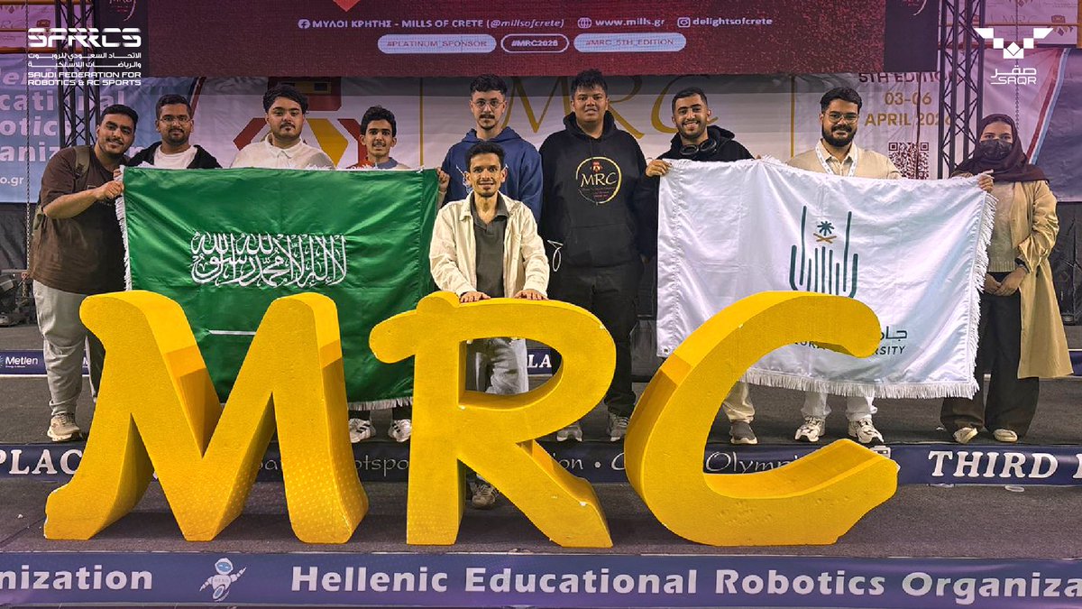 🇸🇦🥈

حقق فريق UQUxRAIC من جامعة أم القرى المركز الثاني في فئة Marathon Advanced ضمن بطولة MRC الدولية للروبوت في كريت – اليونان 🇬🇷🤖

👏🏼 ألف مبروك

<a href="/Saudi_SAQR/">صقر | SAQR</a> 

🇸🇦🥈

UQUxRAIC Team from Umm Al-Qura University secured 2nd place in the Marathon Advanced category at the MRC Global