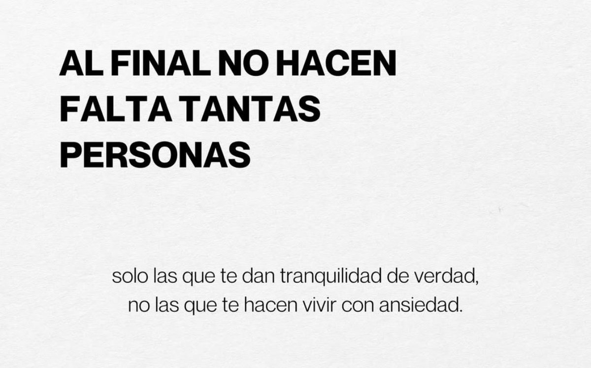 aliholi26's tweet photo. Personas que te quiten la ansiedad, no que te la creen. 
Eso es lo importante. https://t.co/jsLXL3YBTS