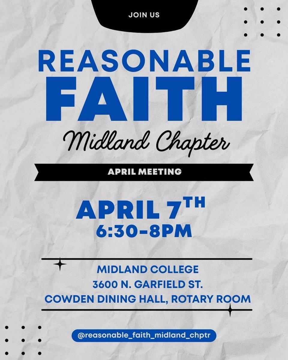 Reasonable Faith | Midland Chapter tweet media