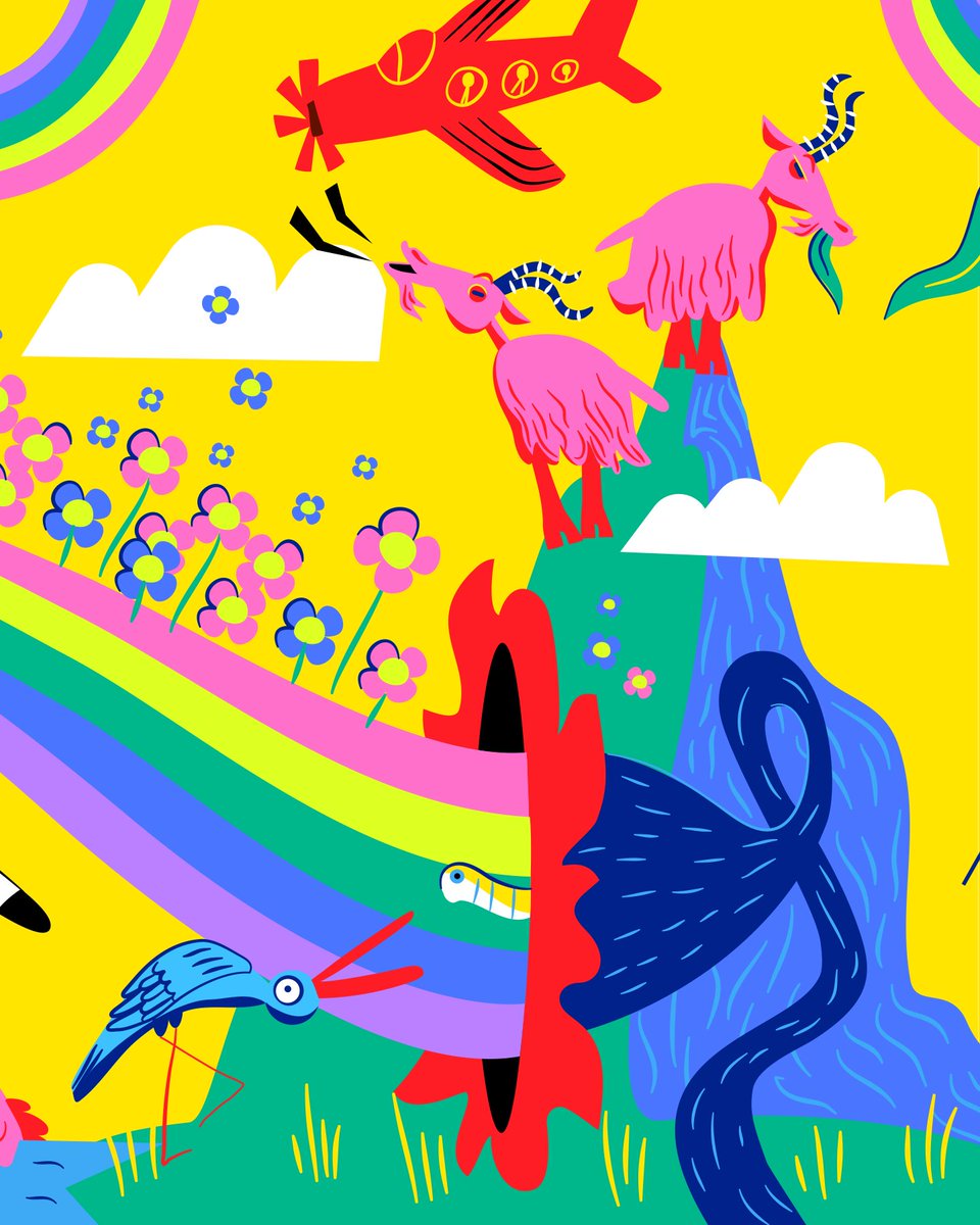 AmadineApp's tweet image. Chasing rainbows, one vector at a time. This vibrant scene consists of three illustrations brought to life in Amadine. Here bold colors, clean shapes, and imagination meet to create magic. 

#AmadineApp #VectorIllustration #GraphicDesign #CreativeProcess #FindARainbow