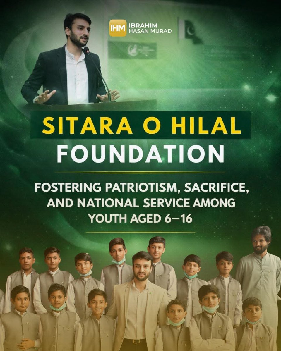 ibrahimhmurad's tweet image. Shaping young hearts with patriotism, sacrifice, and a spirit of national service. The future of our nation begins here.

— Sitara o Hilal Foundation

#SitaraOHilal #YouthOfPakistan #FutureLeaders #Patriotism #ibrahimhasanmurad