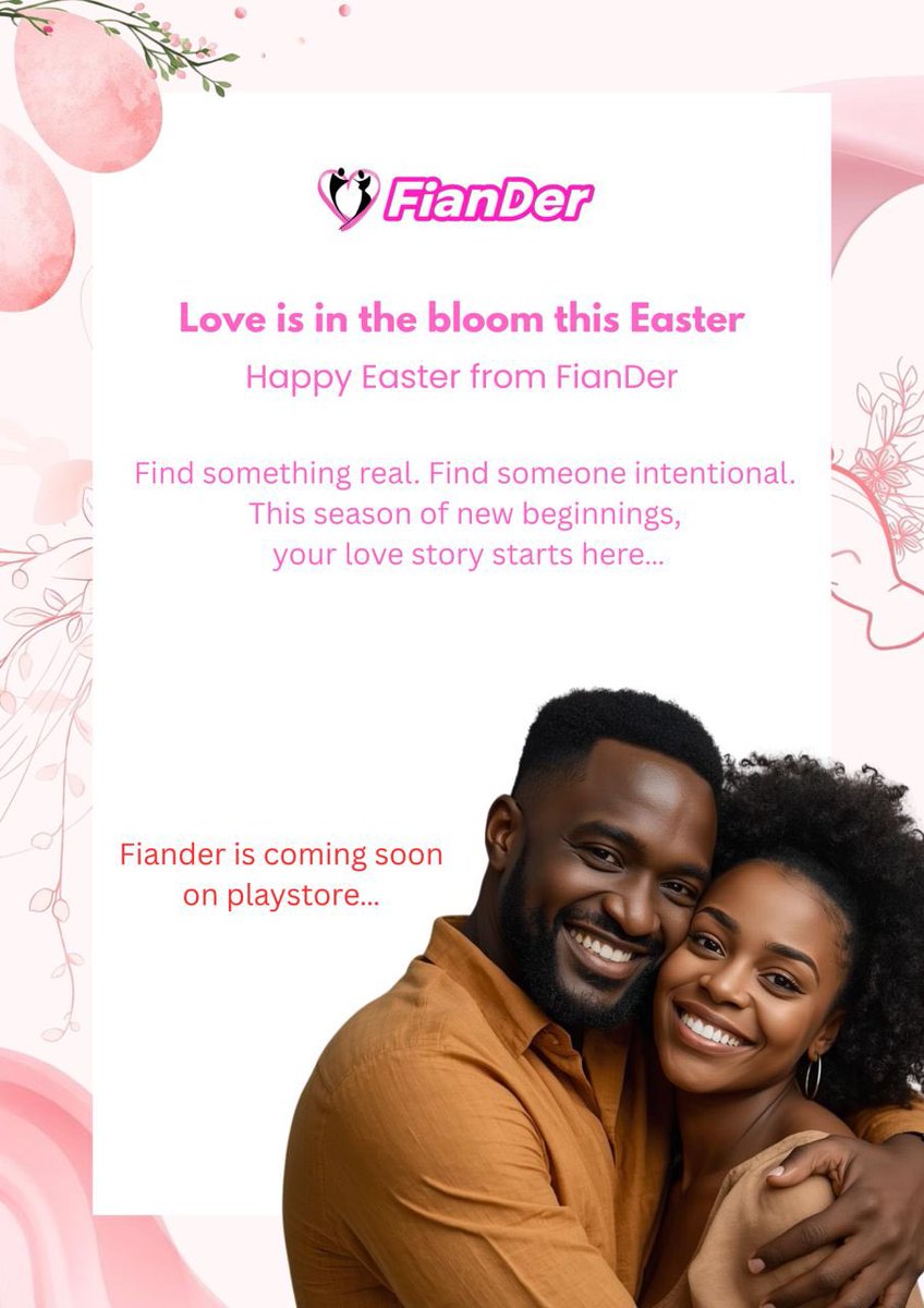 Happy Easter 🐣

This Easter is all about fresh starts, new energy… and the spirit of new beginnings.

And we’re bringing that same energy to the dating scene.

Time to resurrect your dating life. 

#FianDerApp is coming!!!

#Easter  #NewBeginnings #Dating #Love #Marriage