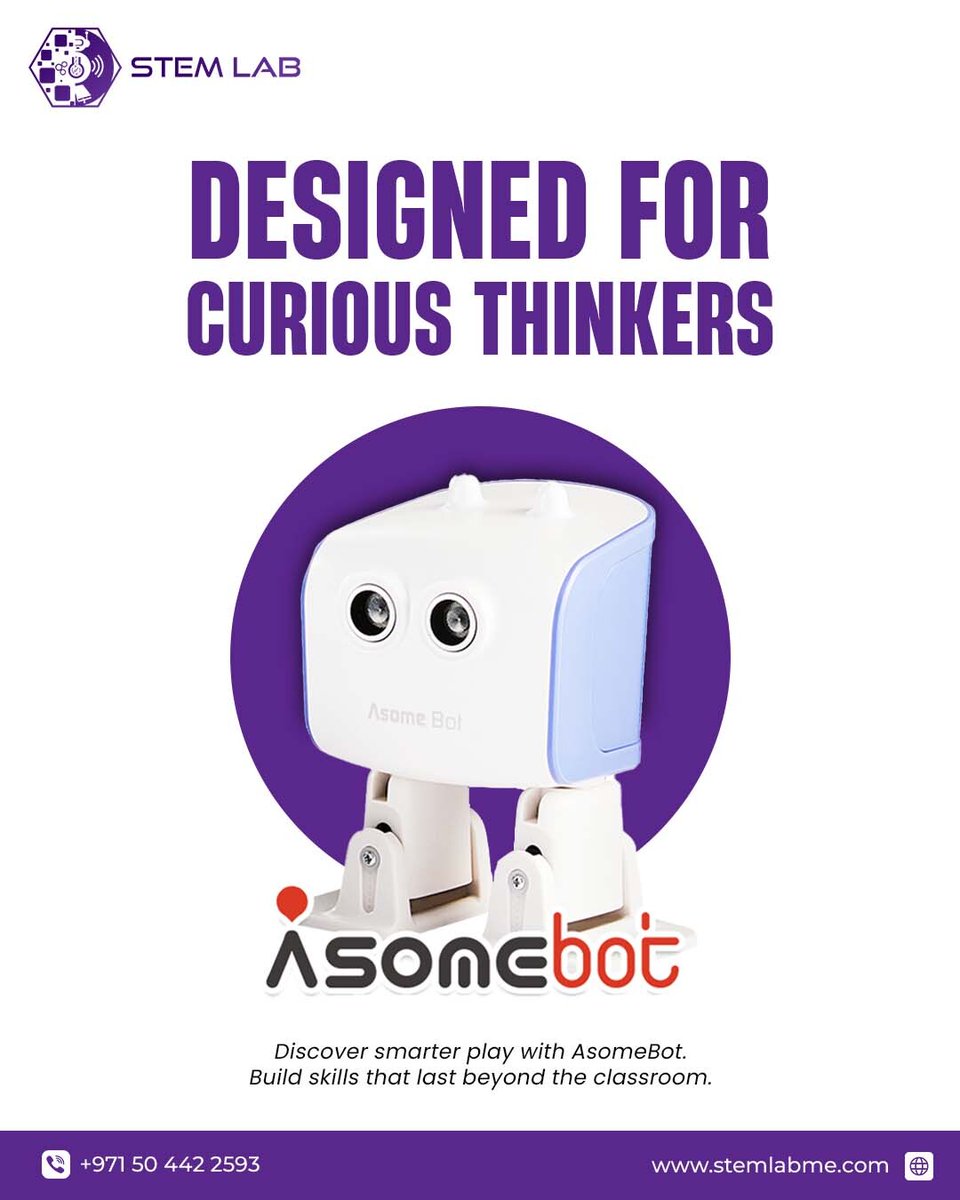 stemlabme's tweet photo. Meet AsomeBot — where learning meets fun! From building problem-solving skills to sparking creativity, this smart companion turns playtime into a powerful learning experience.

Give your child the future of learning today!

#stemlearning #roboticsforkids #asomebot https://t.co/g3ro58pFuA