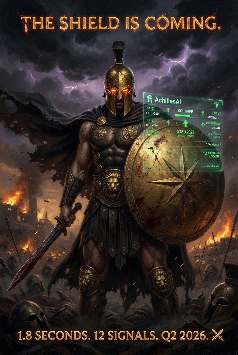 AchillesAI_Sol's tweet photo. Every week traders on Solana
lose millions to rug pulls.

AchillesAI will detect them
in 1.8 seconds.

12 signals. Real-time.
Before any human can react.

The shield is coming. ⚔

https://t.co/NpR0soLwz9 https://t.co/btPjViVwMa