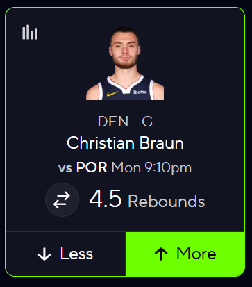 MySpariEdge's tweet image. Check this one out PrizePicks fam

Christian Braun OVER 4.5 Rebounds is JUICED on FanDuel at -147 Odds - One of the sharpest Books. Great edge on PrizePicks

#PrizePicksNBA