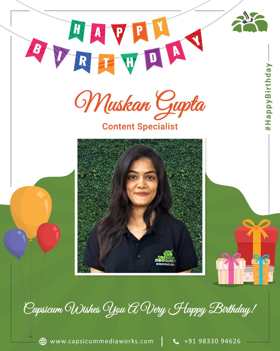 cmwdesignagency's tweet image. Good content is not just written… It’s felt. Muskan has a way of turning simple ideas into something engaging, relatable, and meaningful for the audience.

Wishing you a very Happy Birthday, Muskan. 🎉 Keep creating, keep expressing, and keep inspiring.

#teamcapsicum #content