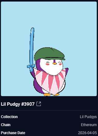 zeroish11's tweet photo. @PenguAsia 
I’m a Lil Pudgy user now too! https://t.co/EOBXJavaJI