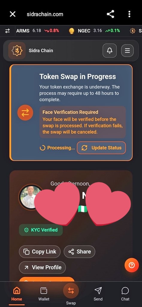 Tee_bliss1's tweet photo. @sidrachain Check your swapping tools programme,, I've swapped ST to SDA about a week now, it's still processing, sometimes it keeps shows fail due to face verification and I'm the owner of the account ,,I've even tried to logout and login after doing that it's still the same https://t.co/Pn48ko6DAJ