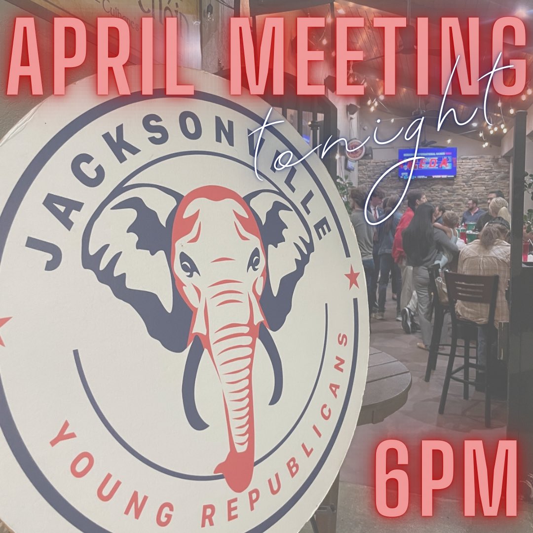 🗣️ CALLING ALL YOUNG REPUBLICANS:

We look forward to seeing you TONIGHT for our April meeting with special guest Bruce Friedman! 

See you at 6pm at Voodoo Brewing in San Marco! 

🅿️ Our suggestion is to park in the lot behind Aspire Church or of course street parking. 

More