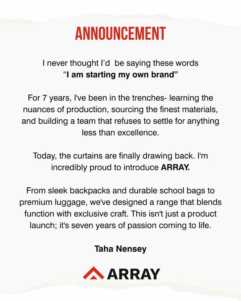 TahaNensey's tweet image. ANNOUNCEMENT ❗️

#array #bags #reach #fyp
