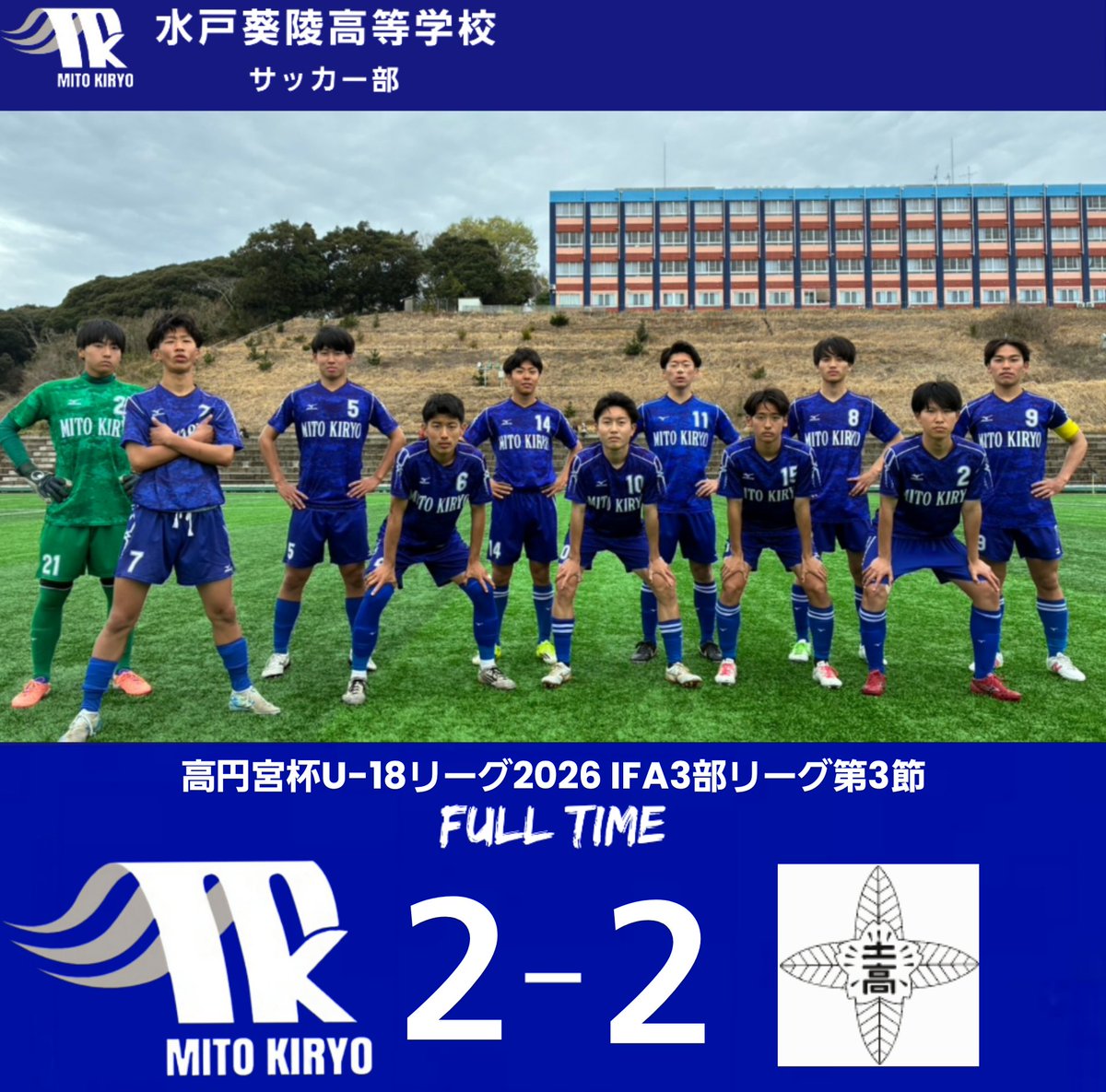 Kiryo_310's tweet photo. 《2ndチーム》
IFA3部リーグ 第3節
4/4㈯
🆚土浦日大
2-2

〖得点(アシスト)〗
16.笹沼琉来(7.打越陽聖)
8.竹内悠真

👉https://t.co/46rtiv10s3
#水戸葵陵  #サッカー  #高校サッカー https://t.co/NTqXOJRi8J