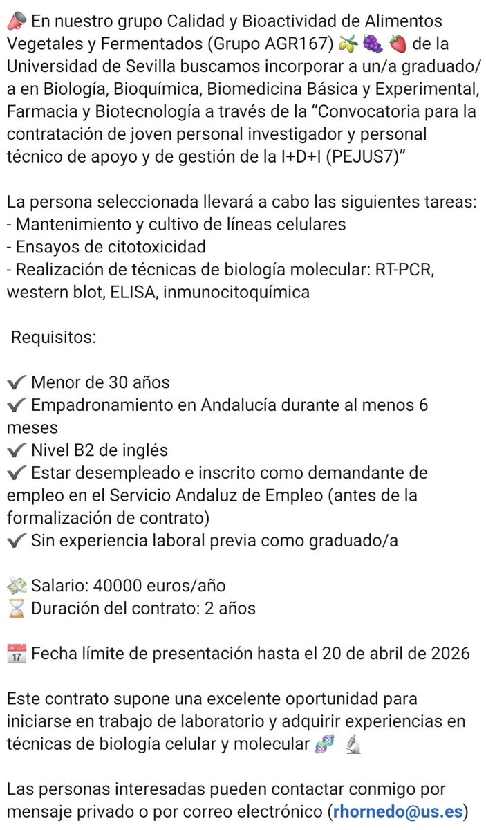 BBBOlids's tweet photo. 📣 ¡Buscamos candidatos para Joven Personal Investigador (PEJUS7) en nuestro grupo!
➡️ Os compartimos los requisitos y otra información útil
❗️Enlace convocatoria: https://t.co/zgu3orWZIc
‼️Procedimiento para candidatos: https://t.co/Tq396In0aC
❓️Escribidnos para cualquier duda https://t.co/Ma2TO7qacd