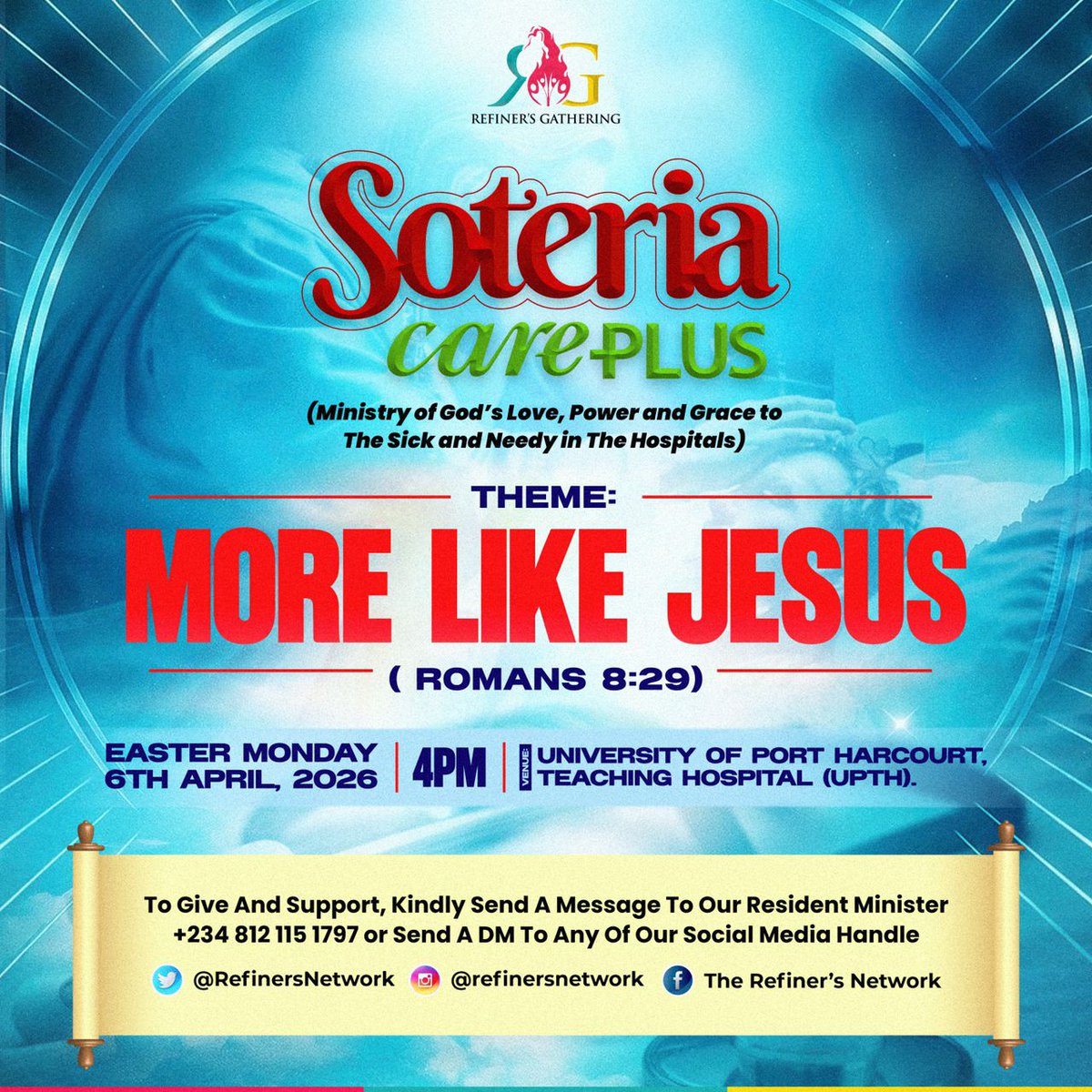 happy_ogO31604's tweet photo. Glory💃💃💃 The day we @Refinersnetwork  have been waiting for is finally here🙌
Soteria Care Plus 2026.

#TRG #MorelikeJesus #Spreadinglove https://t.co/b6yBaH95lj