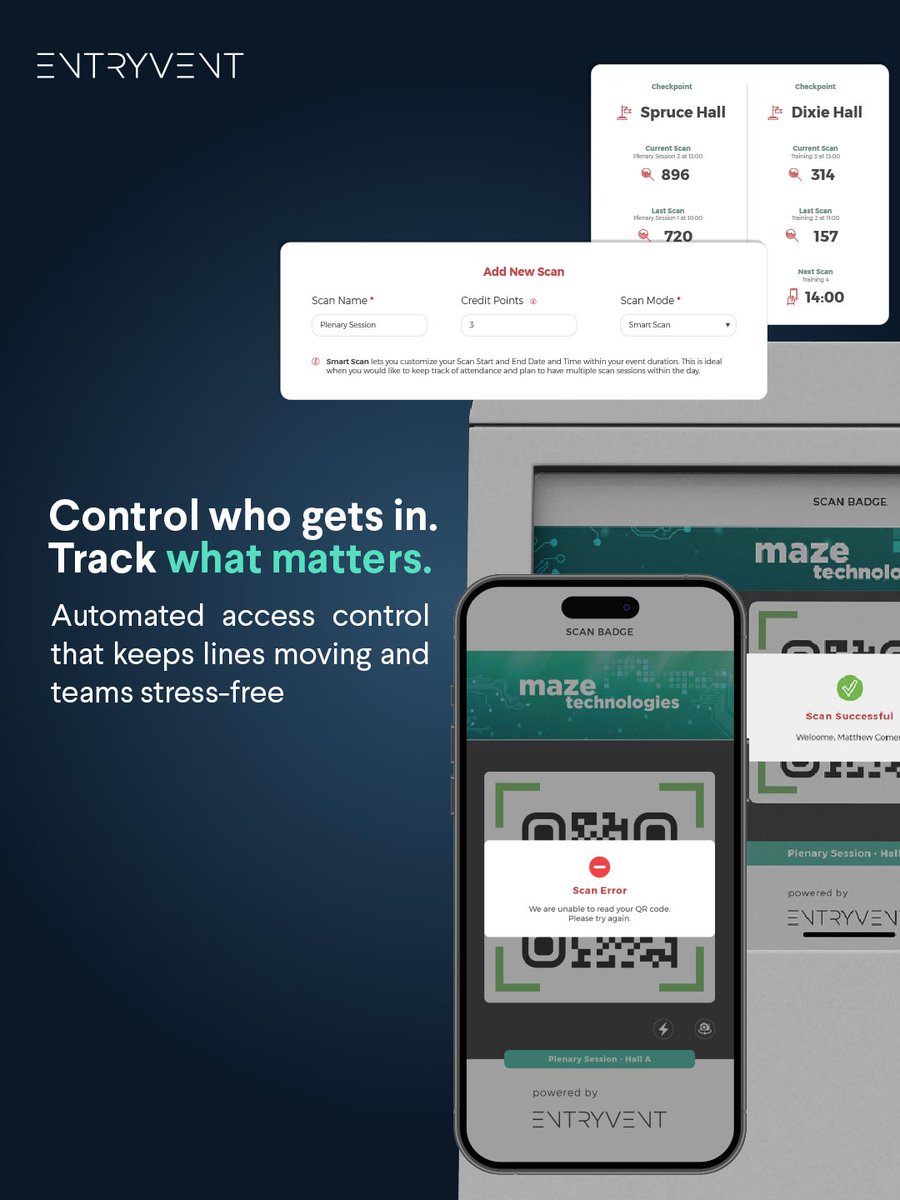 entryvent's tweet image. Still relying on manual checks and disconnected systems?
Upgrade to smarter access control with live tracking, faster entry, and full visibility across your event.

Your operations team will thank you. DM us to get started today!

#eventprofs #eventplanners #EventPlanning
