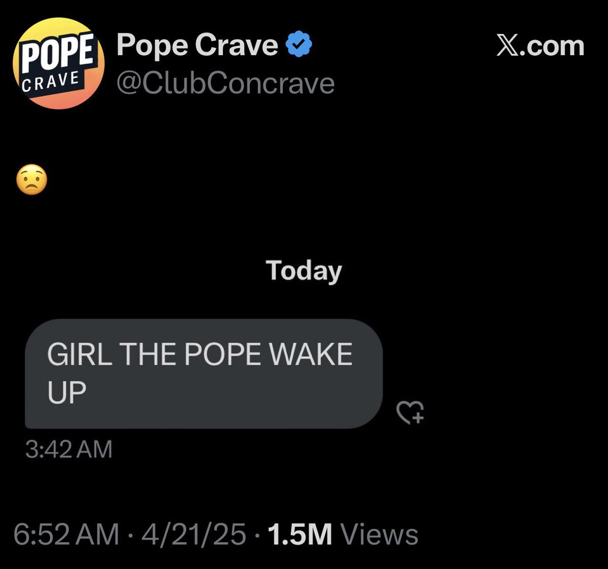 Pope Crave tweet media