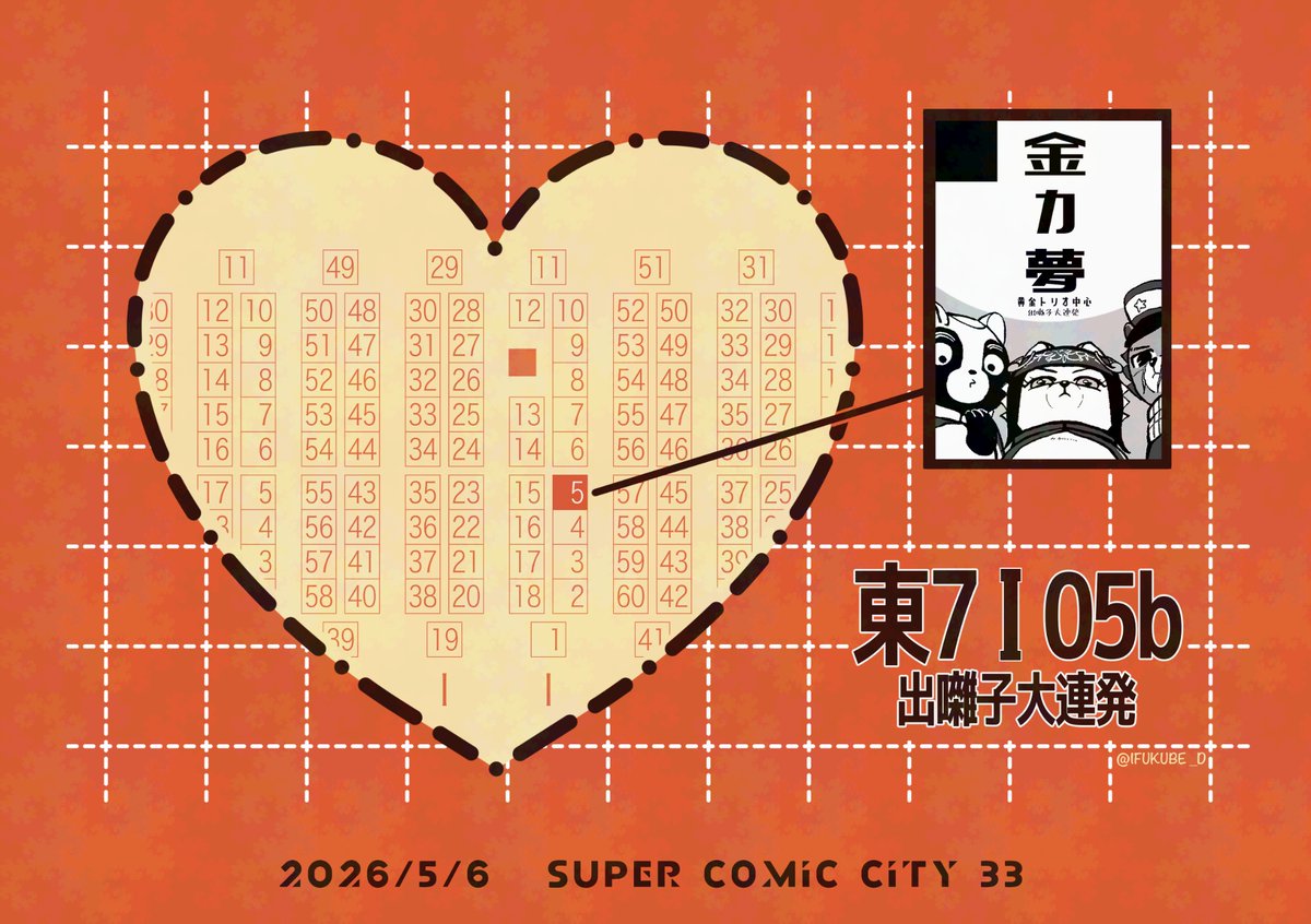 IFUKUBE_D's tweet photo. 【お知らせ】
2026/5/6開催の超黄金暗号2026ですが、無事スペースをいただくことができました。

東７ Ｉ05b
出囃子大連発

当日は宜しくお願いします🙇 https://t.co/eydagojiWc