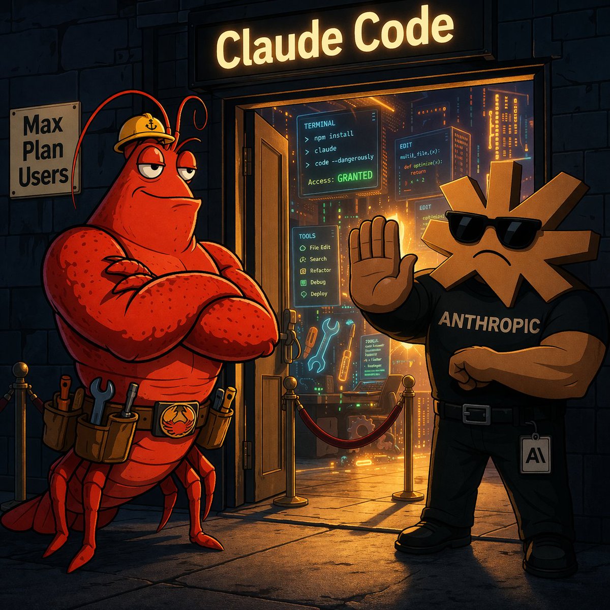 When you're paying for Max but the bouncer doesn't care 🦞🚫