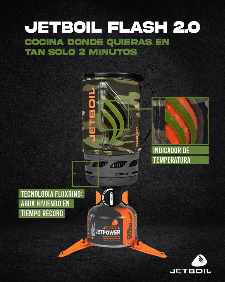 _ZonaTactica_'s tweet photo. JETBOIL FLASH 2.0: COCINA OUTDOOR EN MINUTOS 🔥
Rapidez, eficiencia y control total en tus salidas outdoor. El Jetboil Flash 2.0 combina ligereza y facilidad de uso, permitiendo preparar comidas y bebidas en exteriores. ⛰️
#jetboil #outdoorcooking #hornillo #equipotactico https://t.co/TDYqEfFBEW