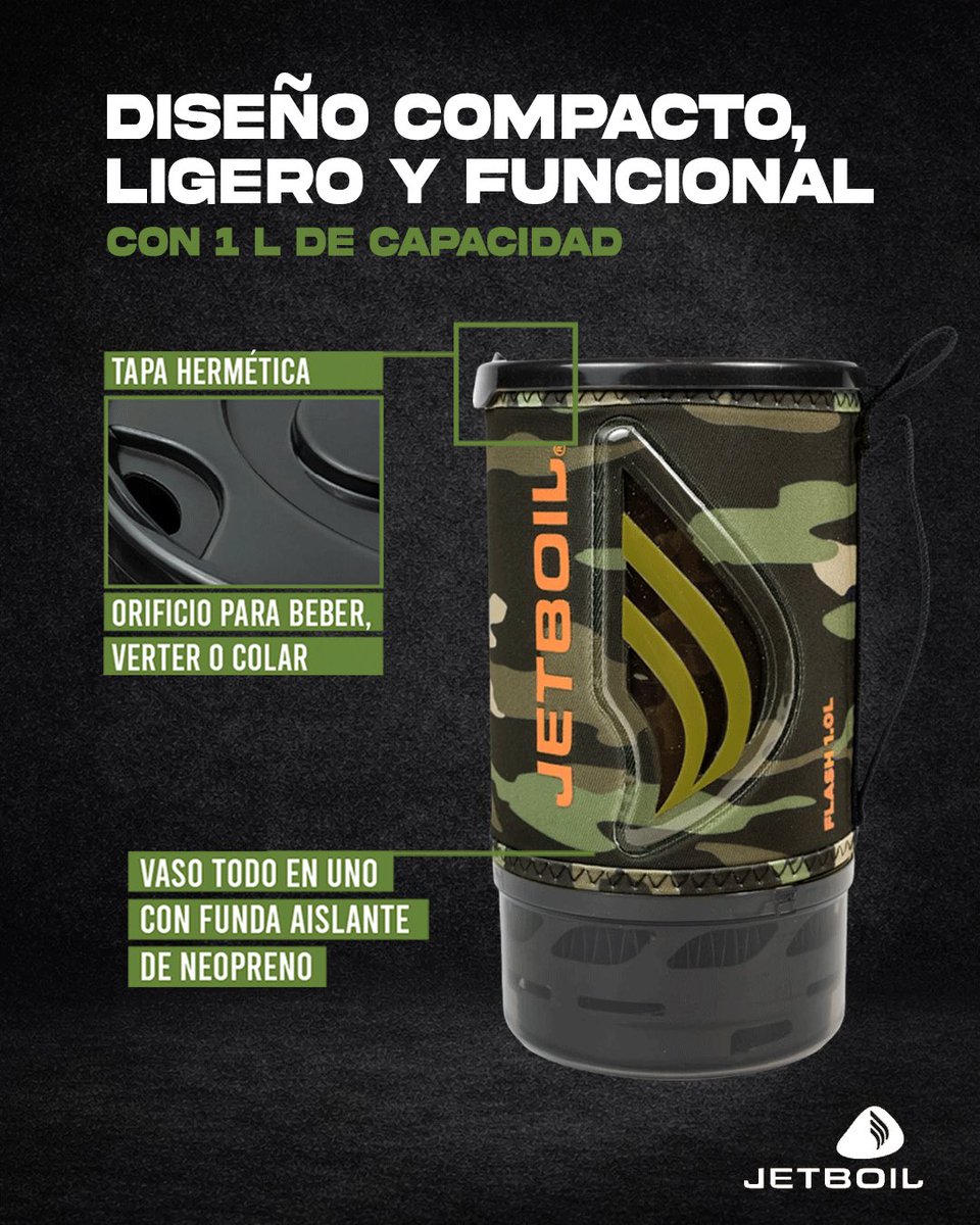 _ZonaTactica_'s tweet photo. JETBOIL FLASH 2.0: COCINA OUTDOOR EN MINUTOS 🔥
Rapidez, eficiencia y control total en tus salidas outdoor. El Jetboil Flash 2.0 combina ligereza y facilidad de uso, permitiendo preparar comidas y bebidas en exteriores. ⛰️
#jetboil #outdoorcooking #hornillo #equipotactico https://t.co/TDYqEfFBEW