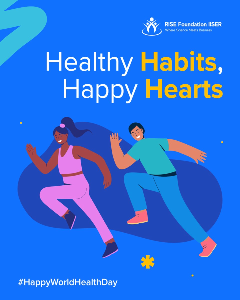 RiseIISER's tweet image. One step today. A better tomorrow 💙
Whether it’s moving more, eating right, or taking a mindful pause—your choices today define your future health 🌿✨
#RISEFoundationIISER #WorldHealthDay #StayActive