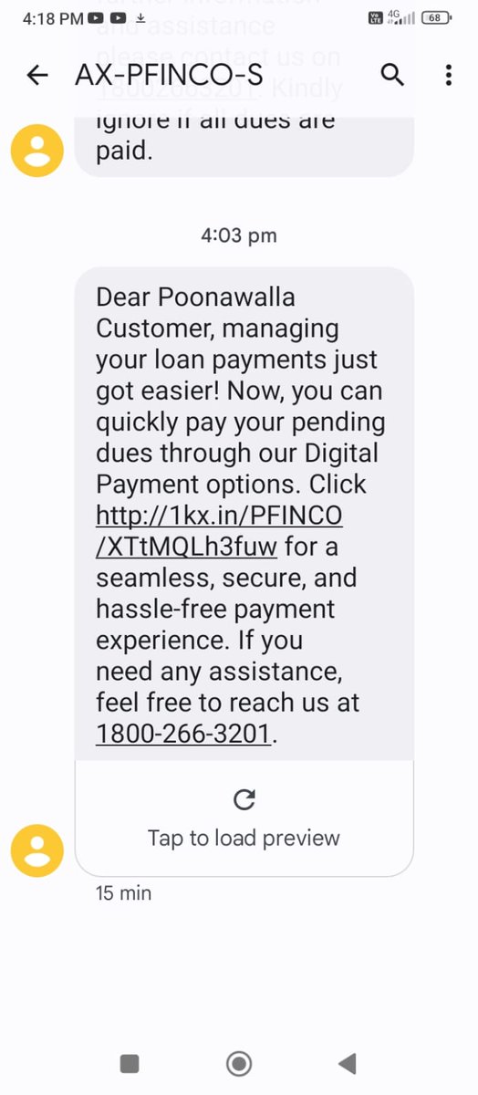 Harassment26352's tweet photo. @poonawallafinco @RBI I am receiving too many reminder messages from Poonawalla Fincorp on a daily basis, and it has become extremely stressful for me. The constant messages and calls are affecting my ability to work, and I am genuinely unable to handle this situation anymore.I https://t.co/W1mFdZcRXv