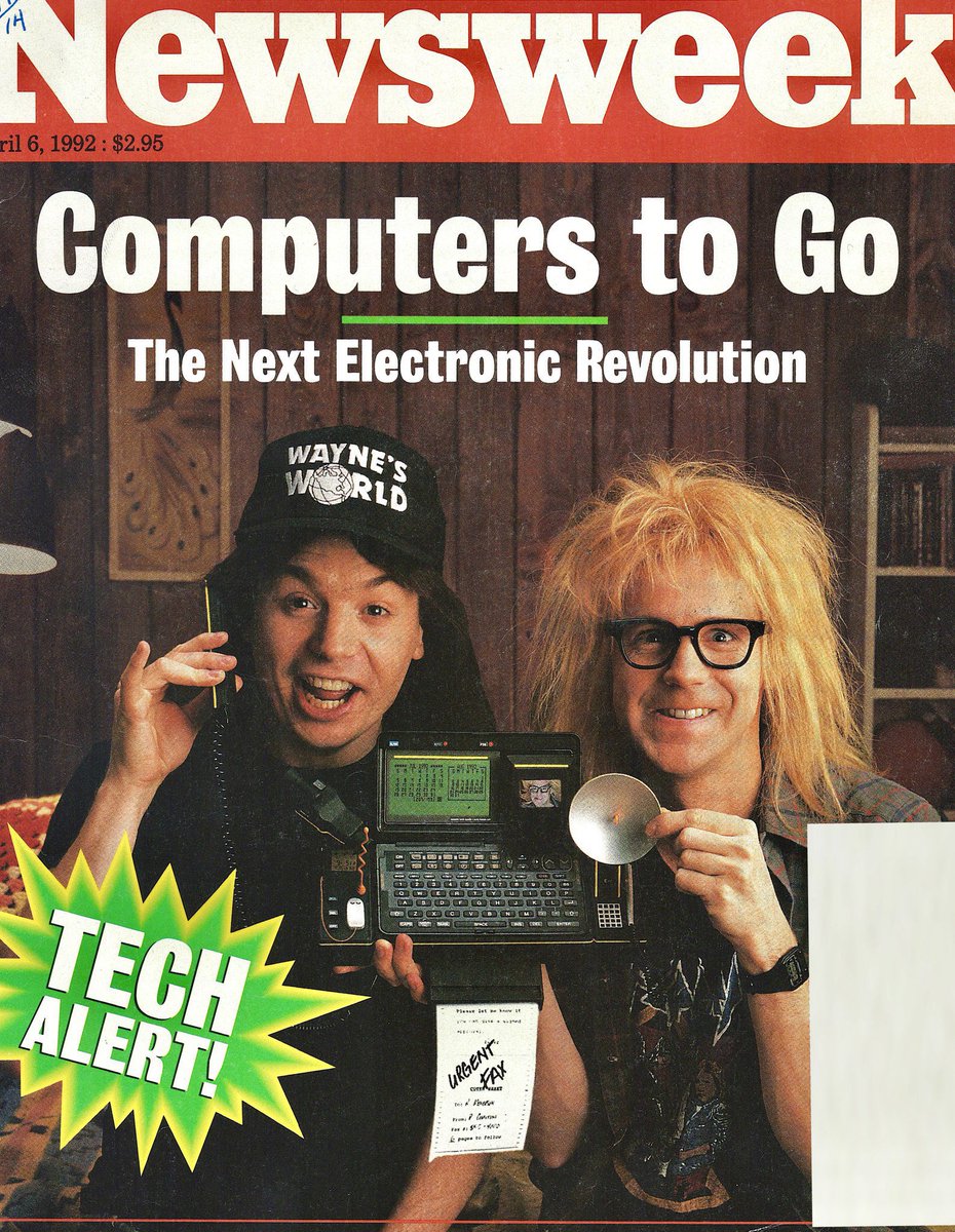 landofthe80s's tweet image. Newsweek, April 6, 1992 | Computers to Go #90s
