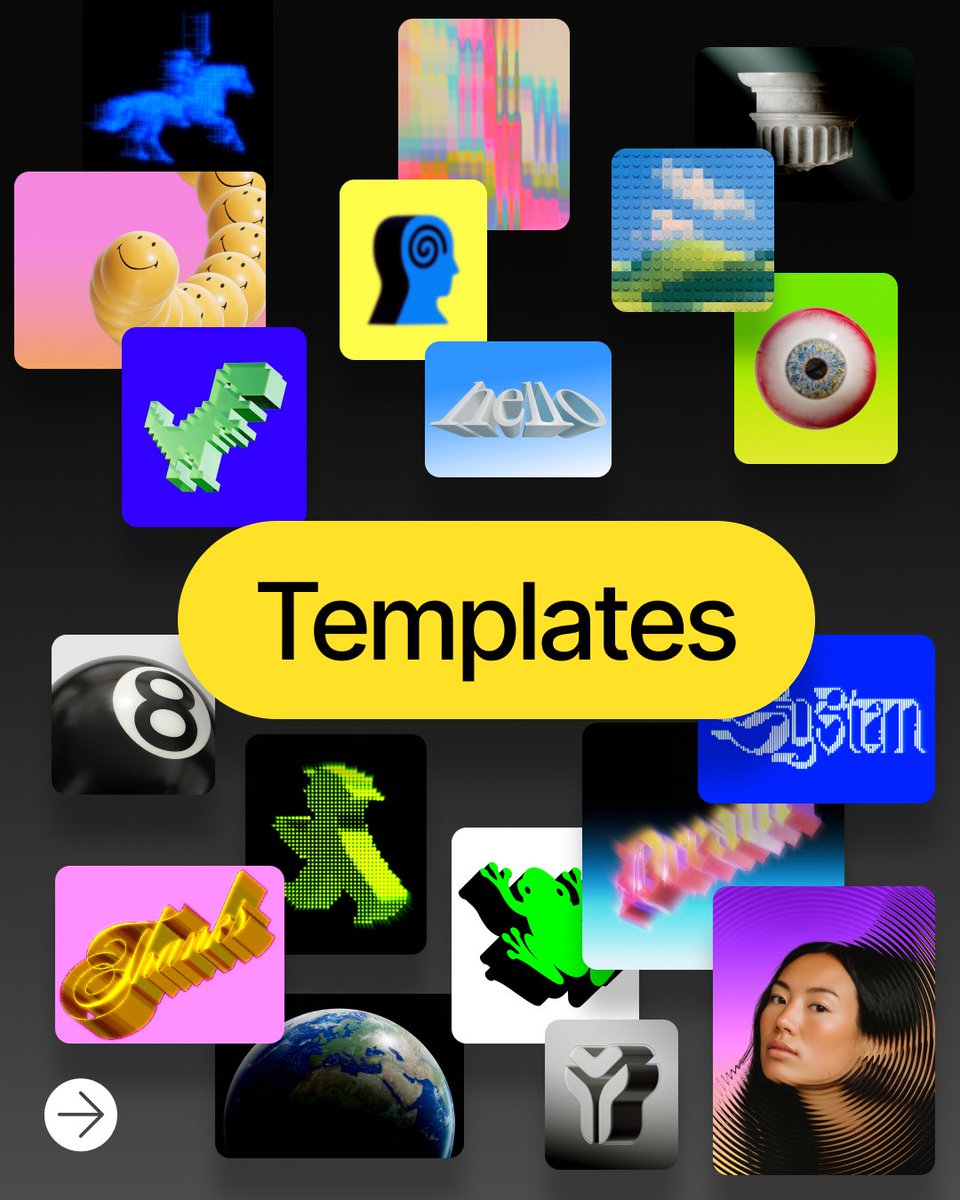 endlesstools's tweet image. Templates are here.
Start with a ready-made scene and customize it in minutes with your own text, images, or video.
You can also save assets from any template — including shapes, 3D objects, and materials — and reuse them in your own projects. #endlesstools #designtemplate