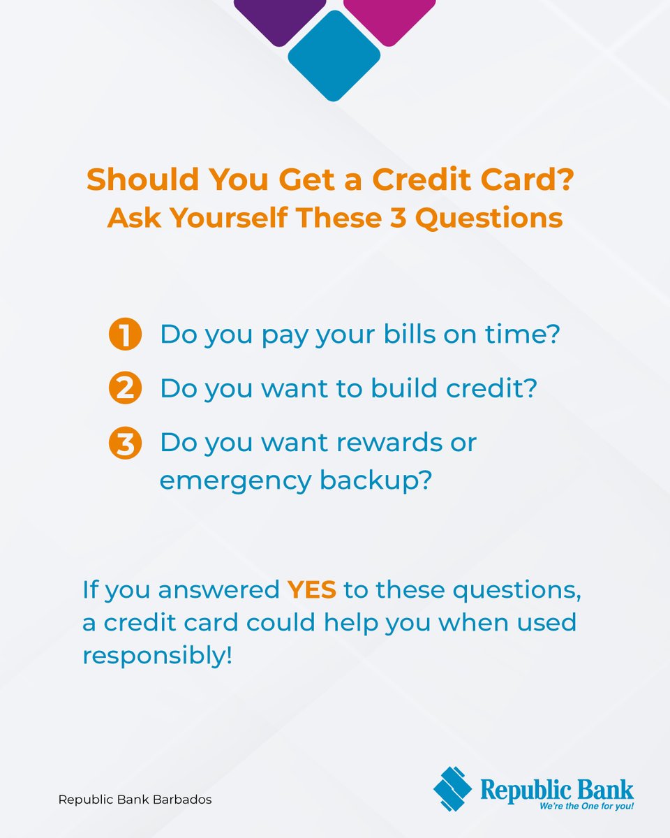 Should you get a credit card? 🤔

If you answered yes to these questions, a credit card might be the right fit for you.

When used responsibly, it can help you build credit, earn rewards, and more!

Find the one that fits your lifestyle: ow.ly/R7N250YBuHg