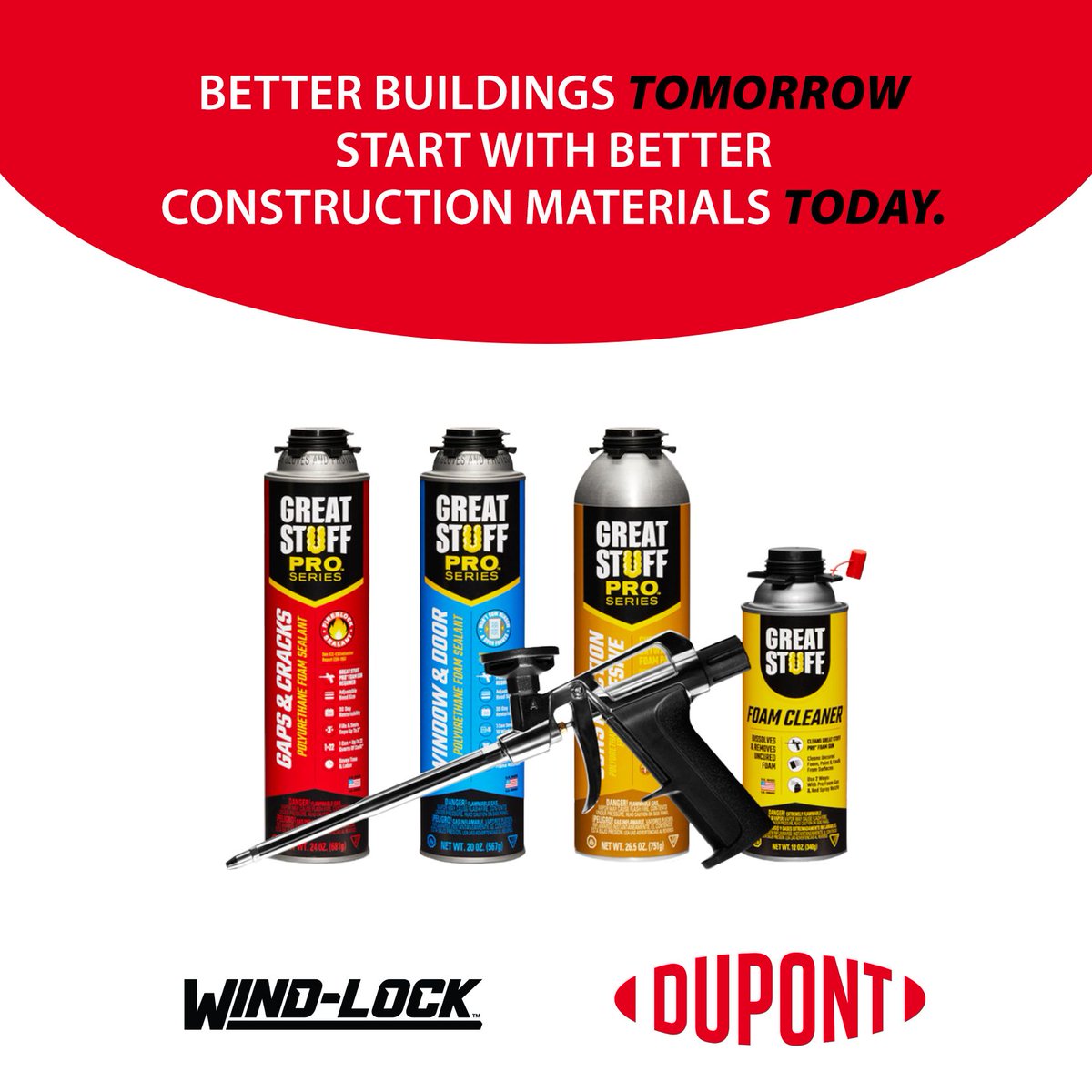 windlock's tweet image. DuPont® Building &amp;amp; Construction Products offers many industry leading, most trusted air and moisture sealing products in the building materials category.
Shop DuPont: buff.ly/RUPeo9K 
#DuPont #Sprayfoam #Foam #Construction #Building #Sillpan #Windlock #Drywall #Sealing