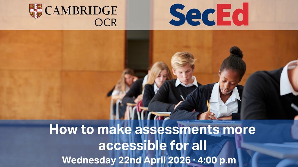 SecEd_Education's tweet image. SecEd Webinar: In this free best practice webinar on April 22, we will discuss how to make low-stakes #classroom assessments &amp;amp; high-stakes external #exams more accessible for students, including vulnerable, disadvantaged &amp;amp; SEND learners: buff.ly/pynbBAr #schools #teaching