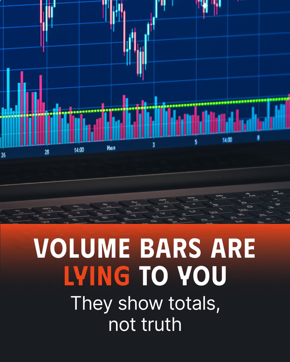 bookmap_pro's tweet photo. Volume bars are lying to you.
They show totals — not the full story.
In Bookmap, Volume Bars are an aggregated view of buying/selling pressure, showing total volume at each price over your visible chart window — not a fixed time interval.
#learningcenter https://t.co/sXBwqrLtXx