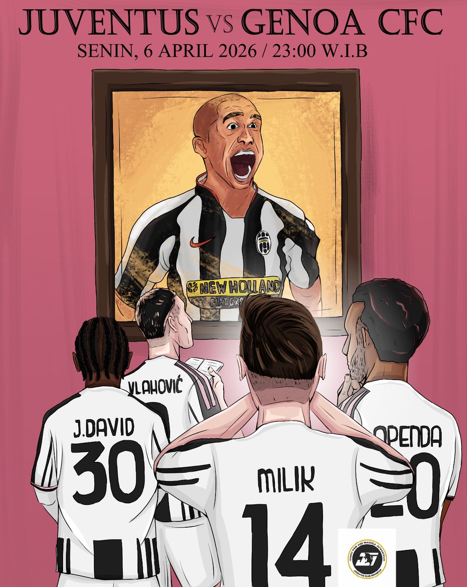 JCIndonesia's tweet photo. #JUVENTUSDAY

⚽ SERIE A - GIO 31
🆚 JUVENTUS vs GENOA
🏟️ Allianz Stadium
⏰ 23.00 WIB
📺 @vidio & @ANTVOfficial_ 

Juventus Kembali beraksi setelah jeda internasional. Genoa akan jadi ujian pertama dari delapan final yang akan dihadapi Juventus untuk kelolosan tiket kompetisi UCL musim depan. 

Dalam jumpa pers, Spalletti targetkan 3 poin untuk menipiskan gap dengan kompetitor di empat besar klasemen. Laga nanti malam tentu tidak akan mudah, sejauh ini Genoa Bersama De Rossi sedang dalam fase peningkatan performa. Bagi Juventus sendiri, menang atas Genoa akan menjadi suntikan mental setelah beberapa kali tersandung. 

Siapapun penyerang yang diturunkan malam ini semoga segacor Trezequet pada masanya. 

Prediksi Admin, Juventus menang 2-1. Fino alla fine, Forza Juve!

Artwork by: pradiptale (IG)

#JuveGenoa #SerieATIM #jcindonesia #juventusclubindonesia